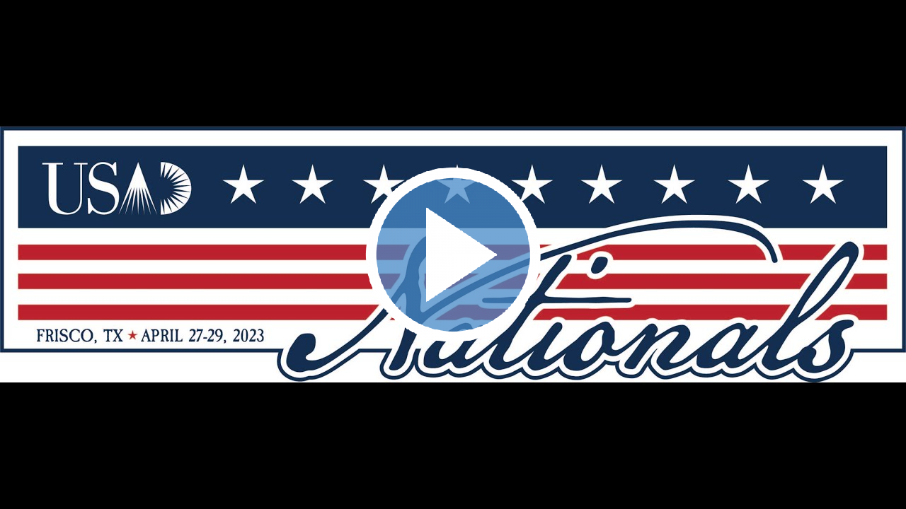 Thumbnail for the USAD 2023 Nationals video compilation, featuring highlights from the competition in Frisco, TX, April 27-29, 2023. Click to play.